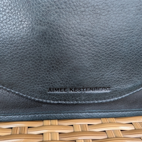 Aimee Kestenberg Black Soft Pebbled Leather Envelope Clutch Wallet Bag Purse - Picture 2 of 16